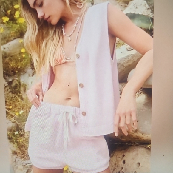 Free People So Fresh Vest Set Rose Size S - Picture 1 of 7